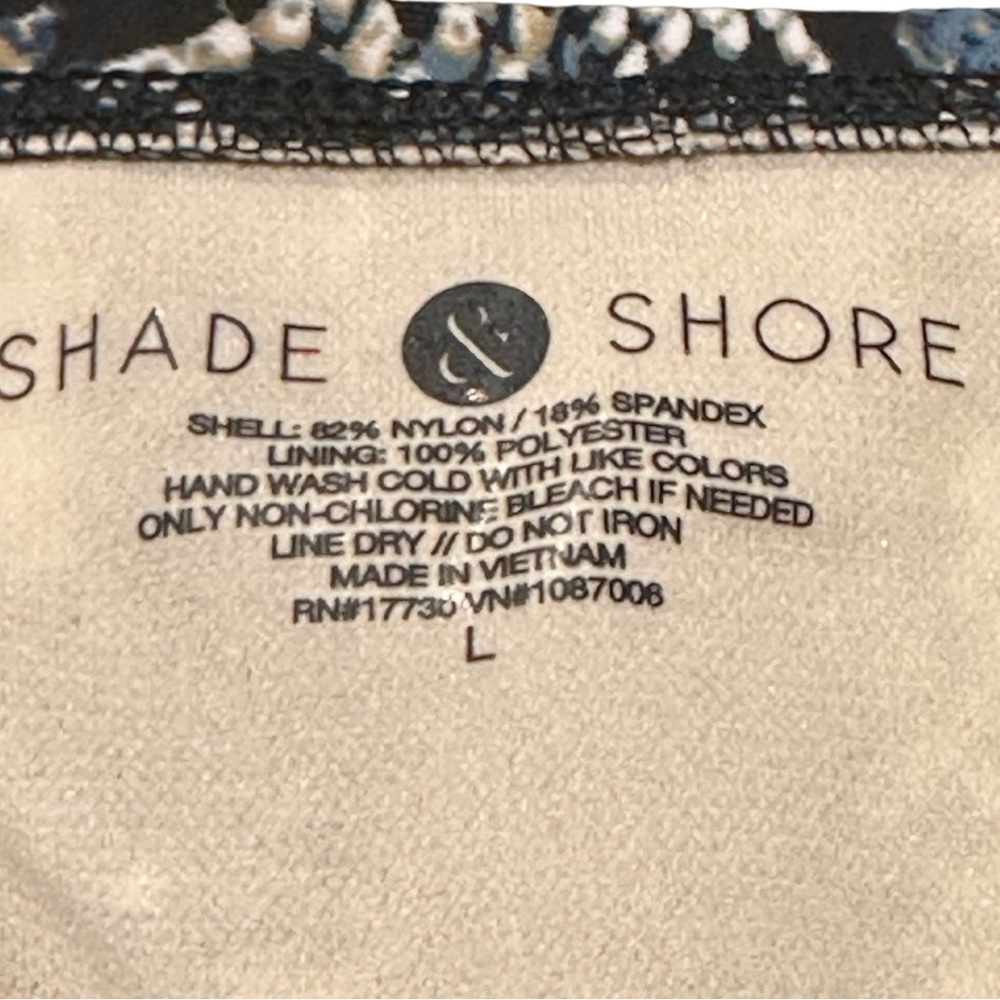 Shade & Shore Women's Side-Tie Cheeky Bikini Bottom Blue Snake Print Sz L(12-14) - Picture 7 of 7